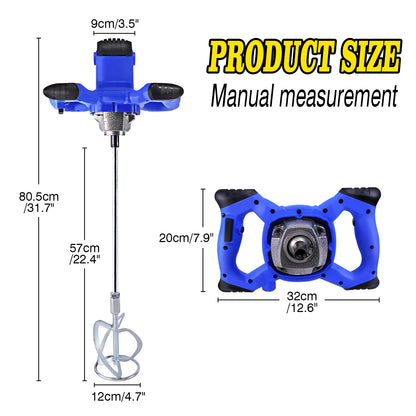 2600W 240V Concrete Mixer Machine Paddle Mixer, 1700 U/min Electric Power Plaster Mixer, 6 Speed Adjustable Paint Mixer Tool