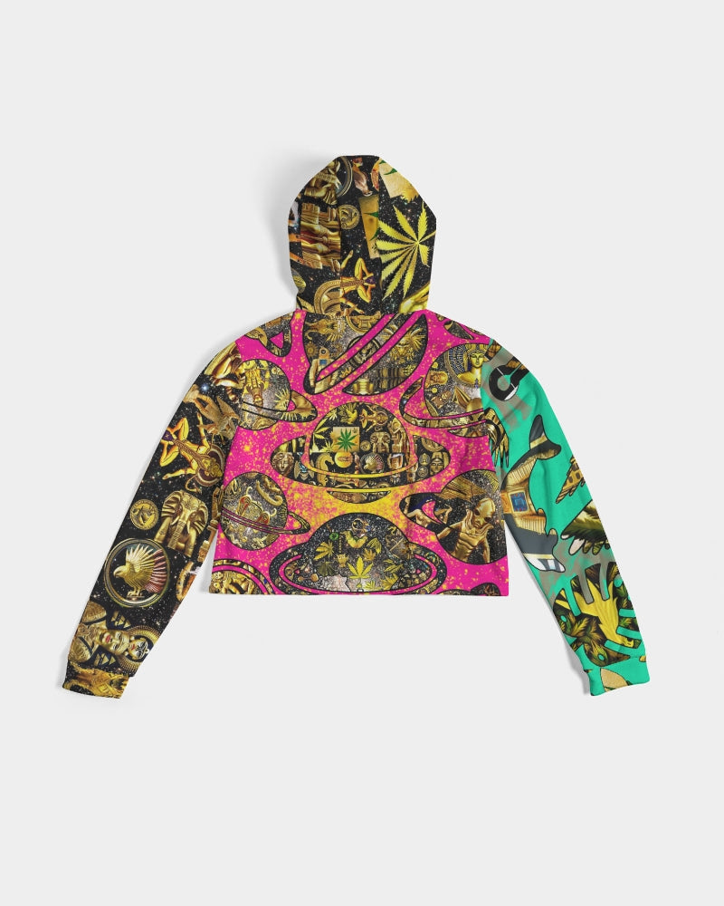 Ancient Abtsrak Women's All-Over Print Cropped Hoodie