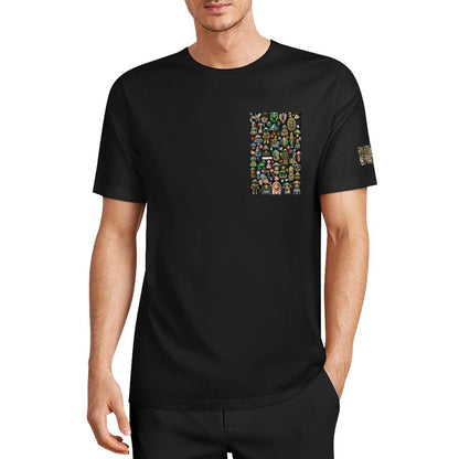 DTF 160gsm Men's Short Sleeve Cotton T-shirt (Dual-sided+Sleeve Printing)