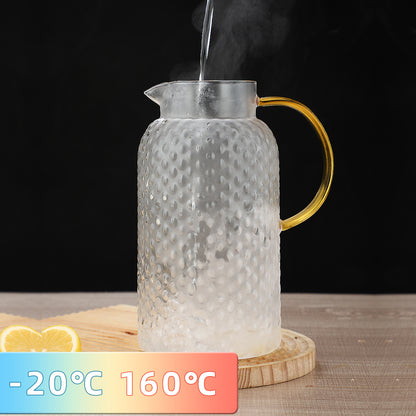 1600 ML 1 Pot With 4 Cups Tea Set Cooling Water Kettle Tea Pot Water Cup Set Glass Water Kettle Rice Grain Shape