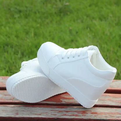 Black and white hidden wedge heel slippers casual shoes wedge high platform shoes Woman Women's high heel shoes sneakers erf56