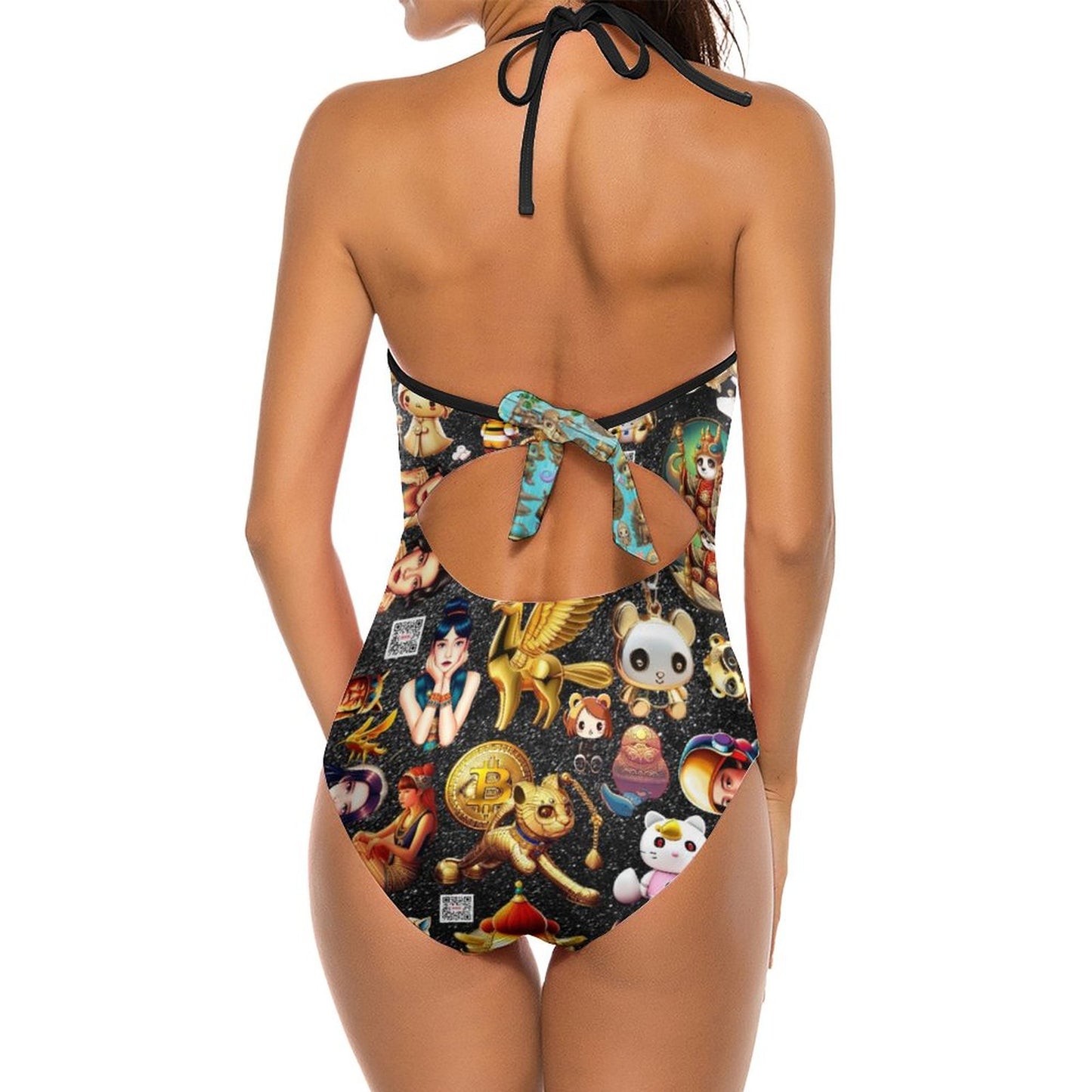 Women's Halter One-Piece Swimsuits YS20001 (All-Over Printing)