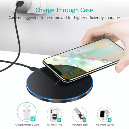 30W Wireless Charger Pad for iPhone 15 14 13 12 11 Pro Max XR Samsung Galaxy S22 S21 S10 S9 Xiaomi Fast Charging Docking Station