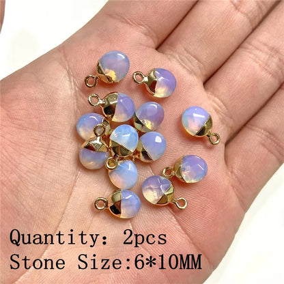 2pcs White Opal Pendants Charms Water Drop Heart Round Square Shape Pendant for Jewelry Making Diy Bracelet Necklace Earrings