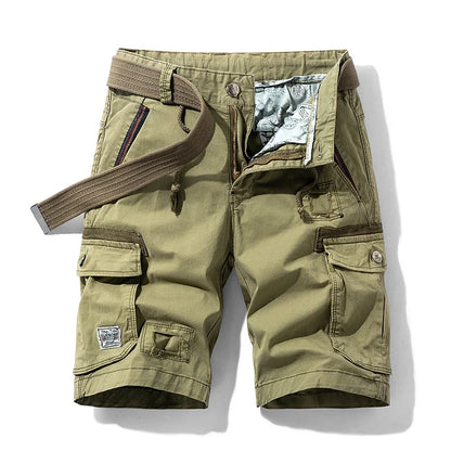 2024 New Spring Summer Men Cargo Shorts Cotton Relaxed Fit Breeches Bermuda Casual Short Pants Clothing Social Cargo Short Men