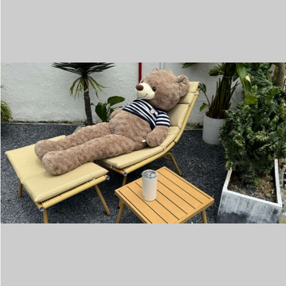 Deck Chair With Table Suitable For Camping, Games, Lunch Breaks, Garden Parties, Sunbathing