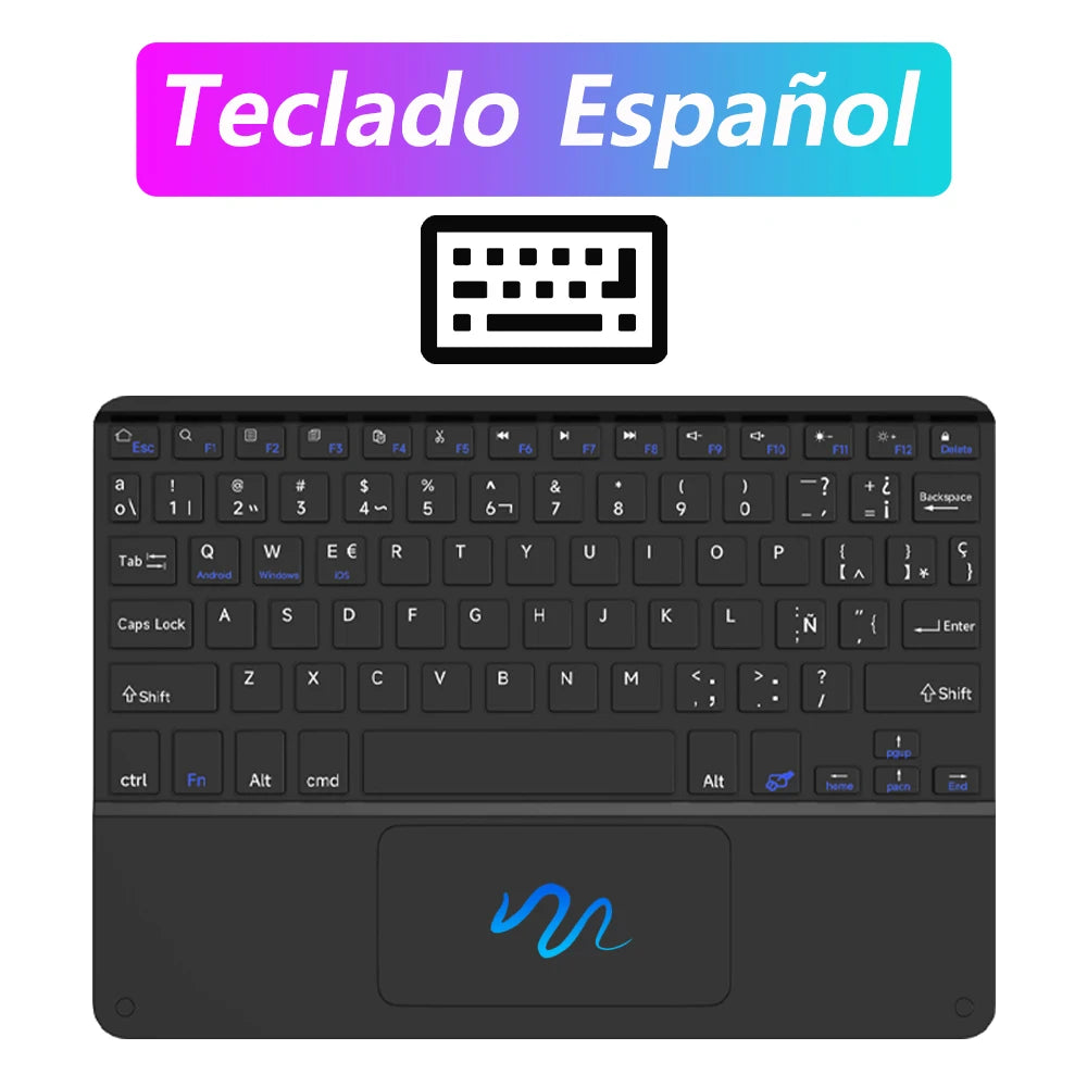 CASEPOKE For iPad Wireless Keyboard with Touchpad For Xiaomi Samsung Huawei Android iOS Windows Bluetooth Keyboard and Mouse