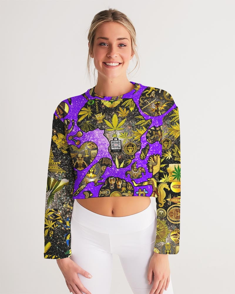 Ancient Abtsrak Women's All-Over Print Cropped Sweatshirt