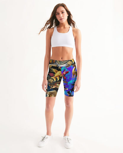 Trendy Abstrak Pattern Women's All-Over Print Mid-Rise Bike Shorts