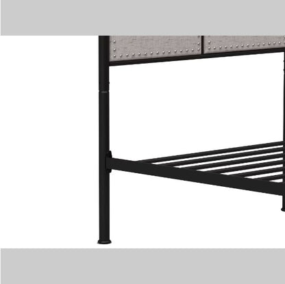 Double-size Linen Upholstered Platform Metal Bed Frame