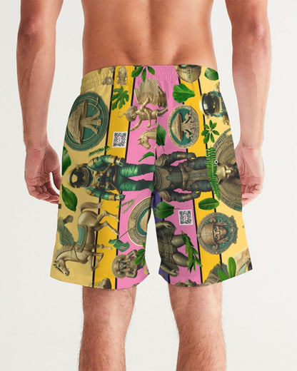 Mushroom Abstak Collection Men's All-Over Print Swim Trunk