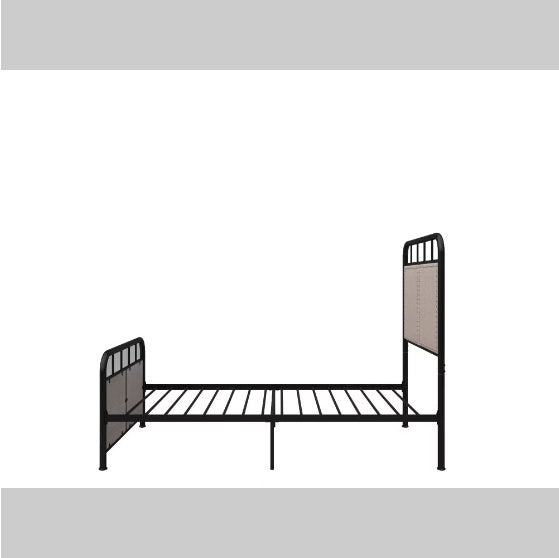 Double-size Linen Upholstered Platform Metal Bed Frame