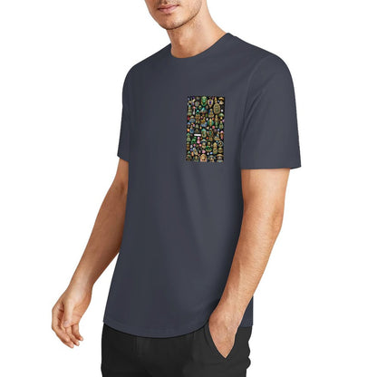 DTF 160gsm Men's Short Sleeve Cotton T-shirt (Dual-sided+Sleeve Printing)