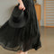 Flowing gauze skirt swaying romantic high-end cutting slimming solid color glossy texture half skirt for women