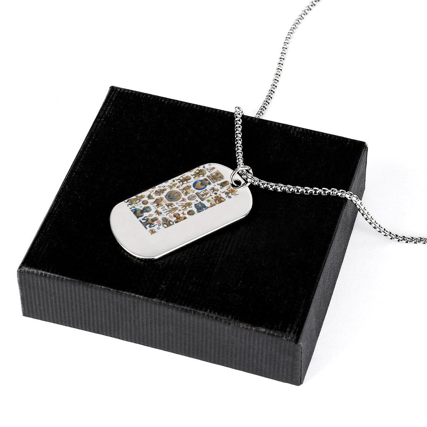 Memorial Necklace with Titanium Steel Square Pendant