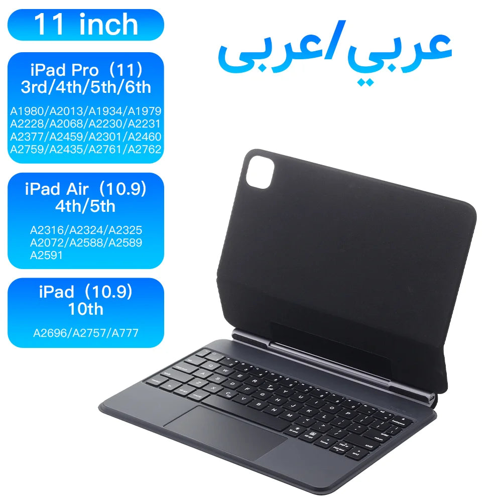 For iPad Magic Keyboard For iPad 10th Pro 11 12.9 3rd/4/5/6th Air 10.9 4/5th Ultra Slim Bluetooth Keyboard for iPad Accessories