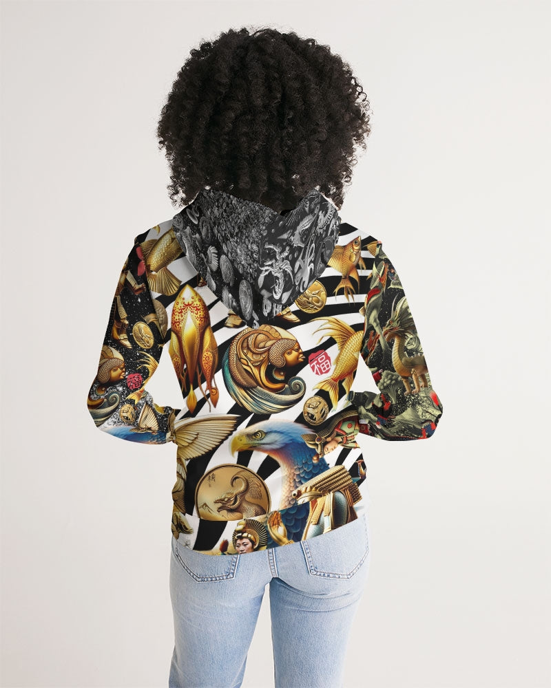 Trendy Abstrak Pattern Women's All-Over Print Hoodie