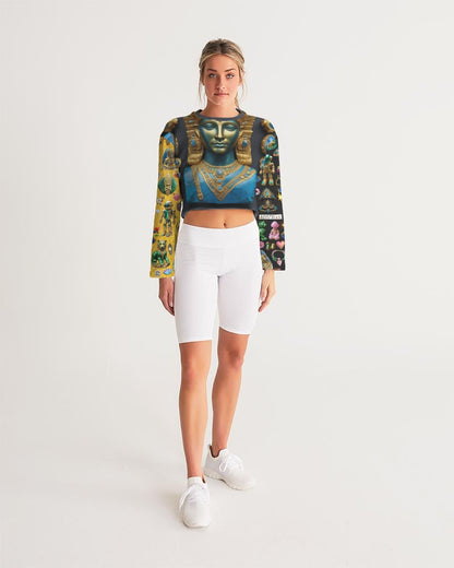 IMG_3100 Women's All-Over Print Cropped Sweatshirt