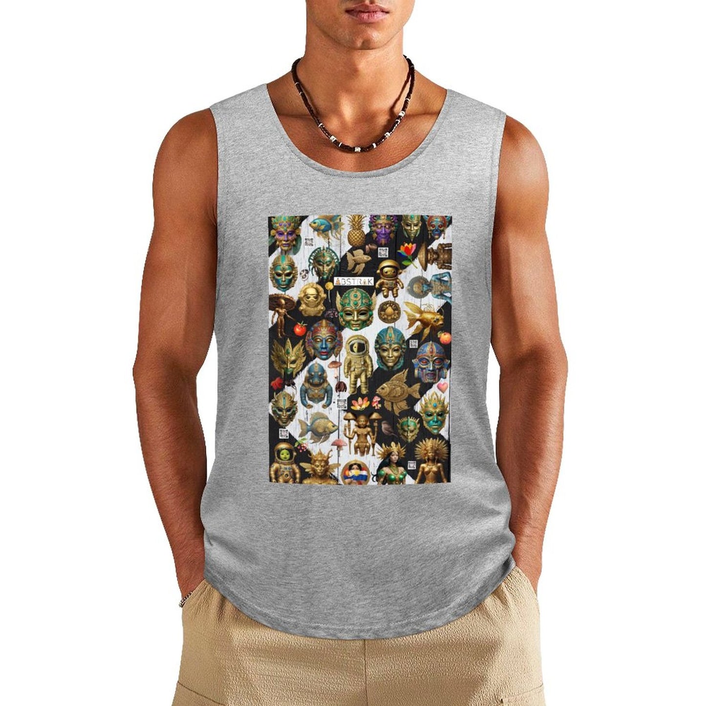 DTF 160gsm Men's Cotton Tank Top BX (Dual-sided Printing)