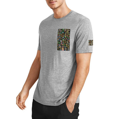 DTF 160gsm Men's Short Sleeve Cotton T-shirt (Dual-sided+Sleeve Printing)