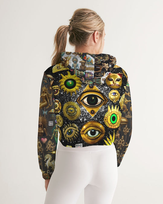 IMG_0540 Women's All-Over Print Cropped Hoodie