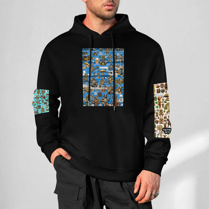 DTF 250gsm Cotton Men's Hoodie with Pocket (Dual-sided+Sleeve Printing)