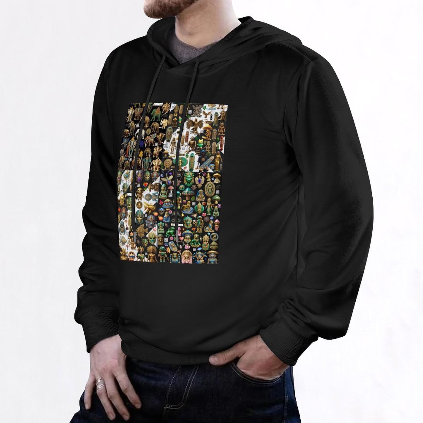 DTG 255gsm Cotton Funky Hoodie for Men (Front Printing)