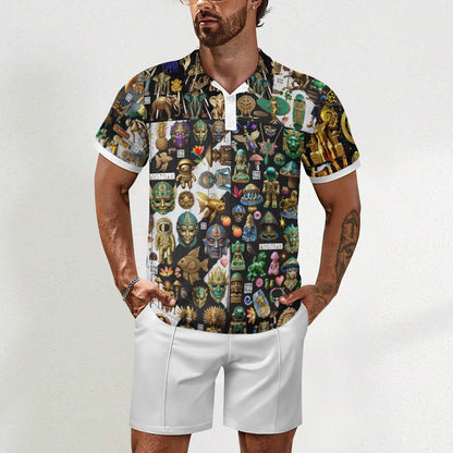 200gsm Short Sleeve Men's POLO Shirt Set A46TZ (All-Over Printing)