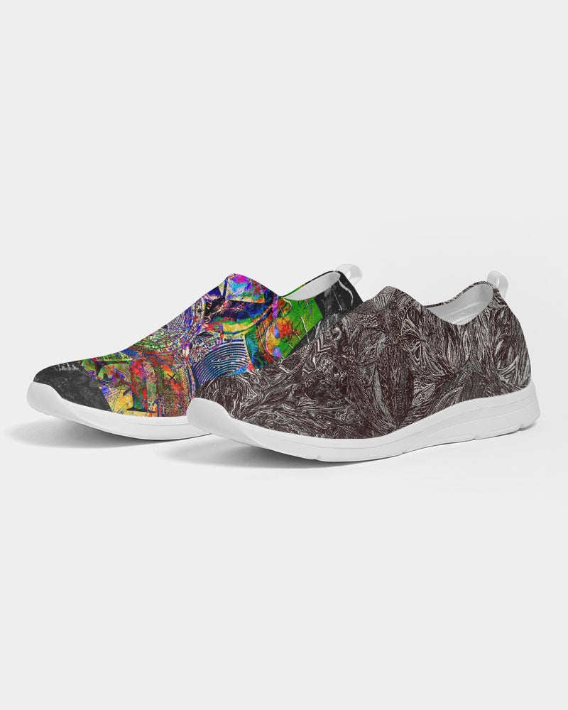 Saddle Serenade Abstract Design Men's Slip-On Flyknit Shoe