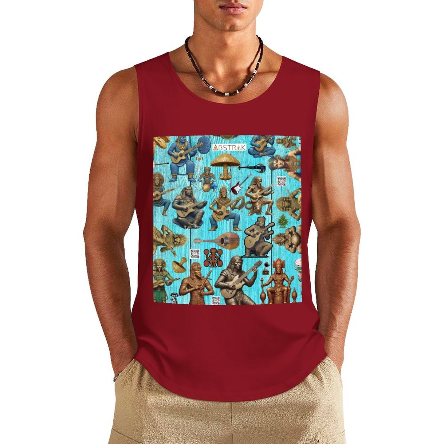 DTF 160gsm Men's Cotton Tank Top BX (Dual-sided Printing)