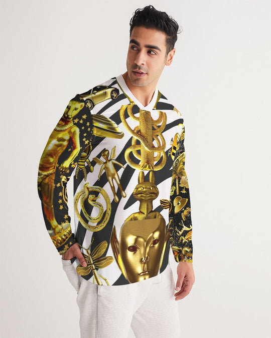 Outer Space Abstrak Men's All-Over Print Long Sleeve Sports Jersey