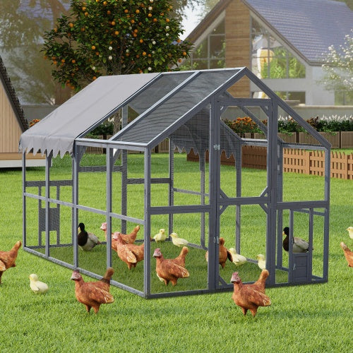 Outdoor Chicken Coop Fence Big Cat Play Fence, Upgraded Waterproof Cover - Grey