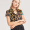 4 Annunaki Abstrak Collection Women's All-Over Print Short Sleeve Button Up