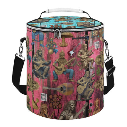 Round Collapsible Insulated Cooler Bag with Shoulder Strap A018 (All-Over Printing)