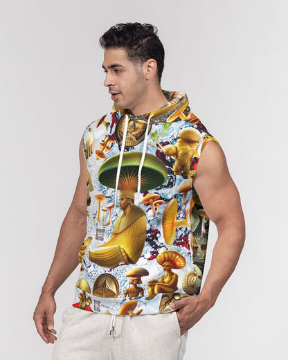 Illustration Abstrak Men's All-Over Print Heavyweight Sleeveless Hoodie