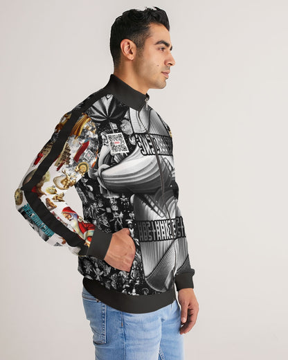 Matrix Vison Men's All-Over Print Stripe Sleeve Track Jacket