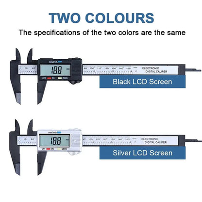 Electronic Conversion Digital Caliper Vernier Micrometer LCD Screen Carbon Fiber Measuring Tool Inch/mm