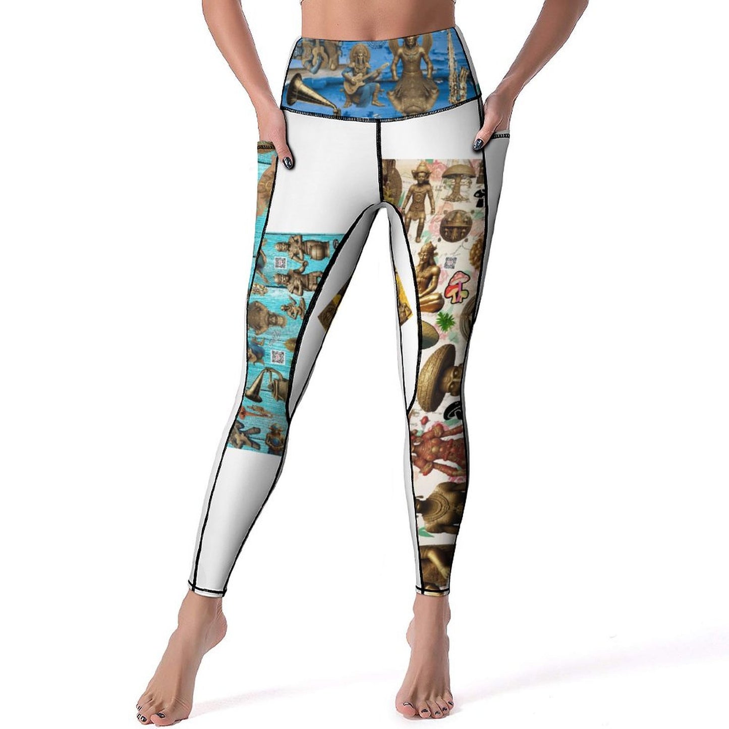 Custom Print Patterned Yoga Pants with 2 Pockets (All-Over Printing)