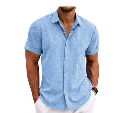 Men's Linen Short Sleeved T-shirt Loose Fitting