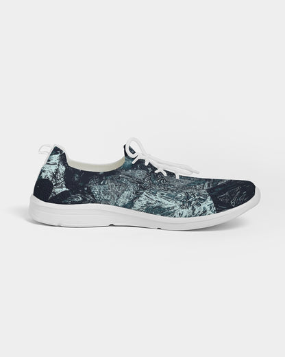 Obsidian Dreamscape Abstract Design Men's Lace Up Flyknit Shoe