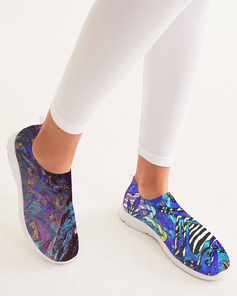 Colorful Artistic Abstract Women's Slip-On Flyknit Shoe