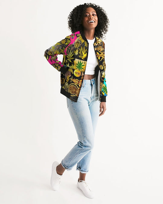 Ancient Abtsrak Women's All-Over Print Bomber Jacket