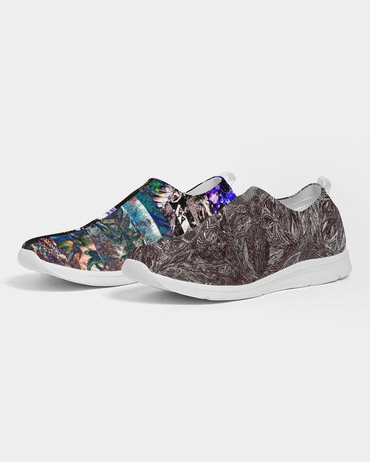 Saddle Serenade Abstract Design Women's Slip-On Flyknit Shoe