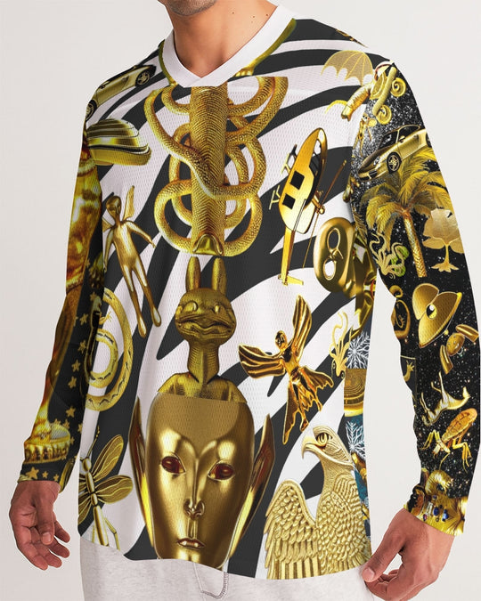 Outer Space Abstrak Men's All-Over Print Long Sleeve Sports Jersey