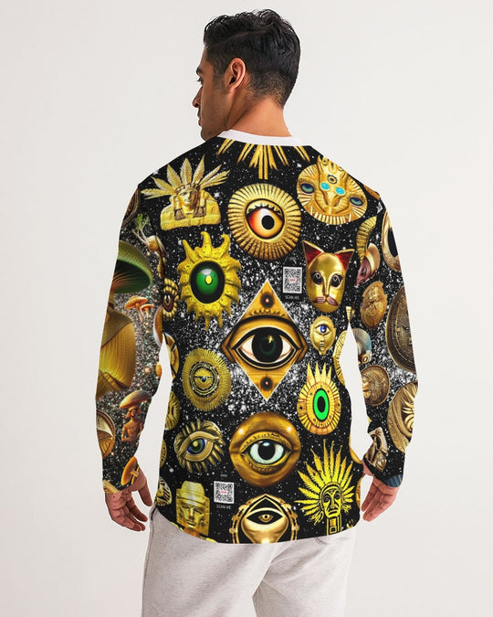 Illustration Abstrak Men's All-Over Print Long Sleeve Sports Jersey