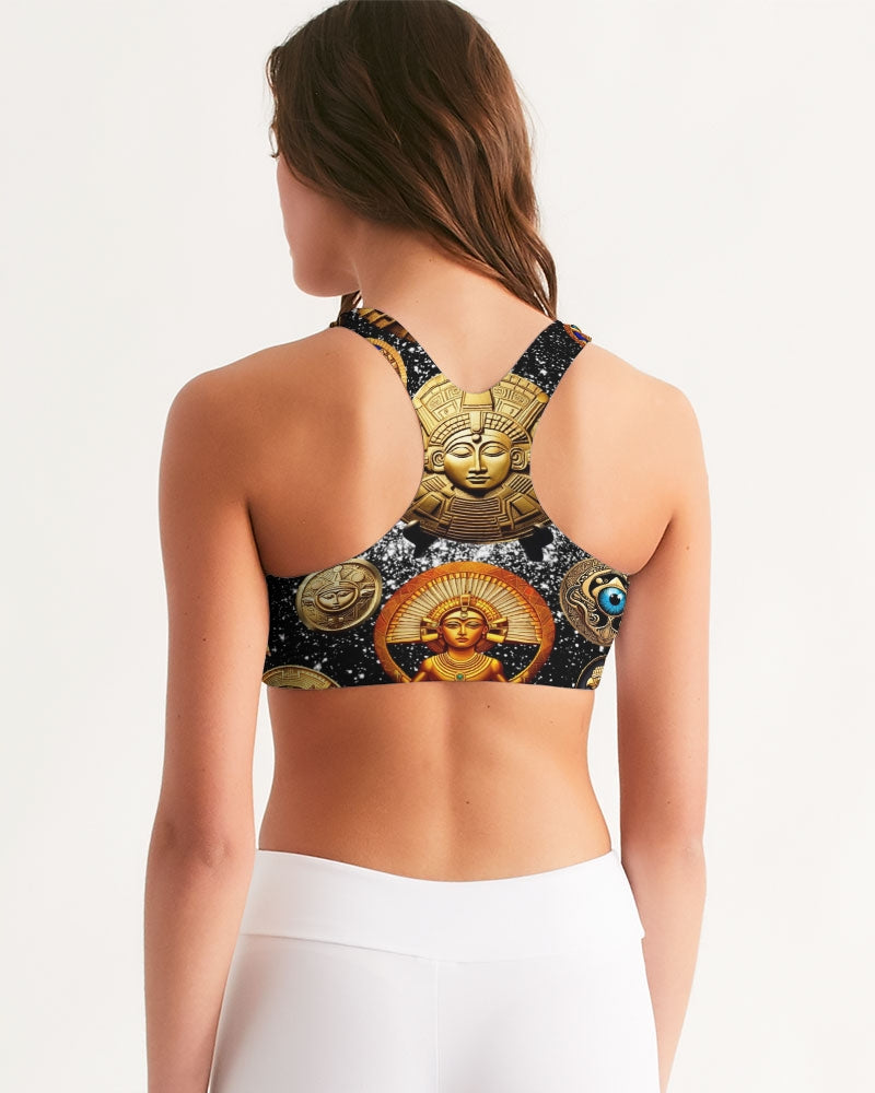 Eye and Face Abstrak Women's All-Over Print Seamless Sports Bra