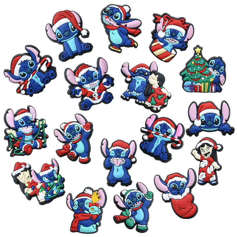 1pcs Disney Stitch Christmas Series shoe Charms Designer for Shoe Accessories for Classic Clog Kids Gift Hot Sale