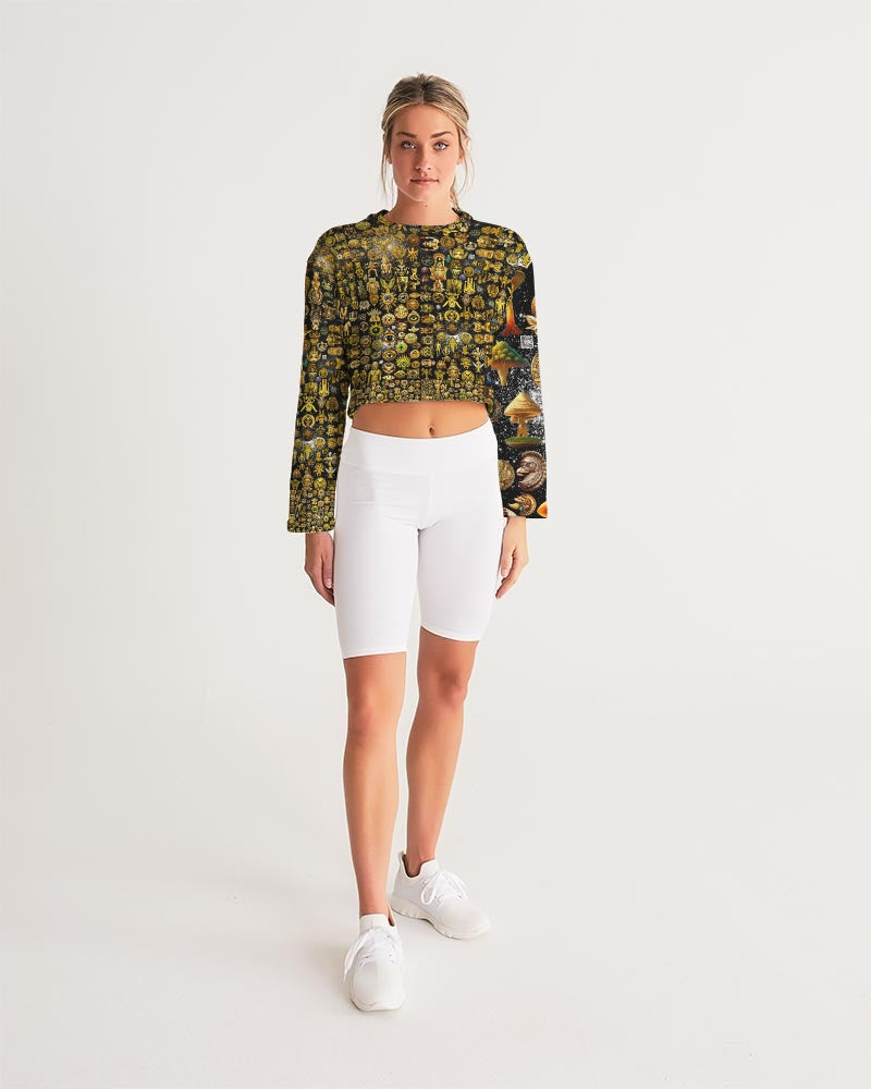 Nature Abstrak Women's All-Over Print Cropped Sweatshirt