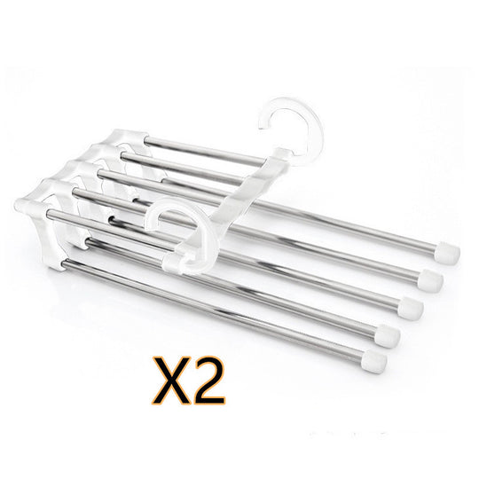 5 In 1 Wardrobe Hanger Multi-functional Clothes Hangers Pants Stainless Steel Magic Wardrobe Clothing Hangers For Clothes Rack