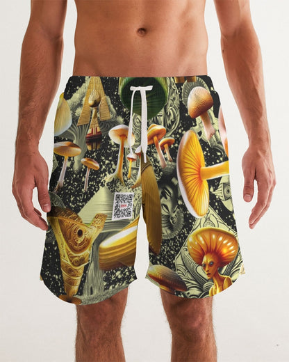 Illustration Abstrak Men's All-Over Print Swim Trunk